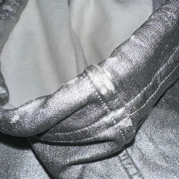 Noli Silver Metallic Chrome Pullover Hoodie Size Large *Flawed* - Picture 15 of 16